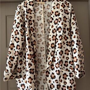 Lush Cream and Brown Patterned Cardigan